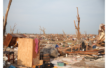 Damage from the Moore Tornado that struck Moore, Okla., on May 20, 2013.